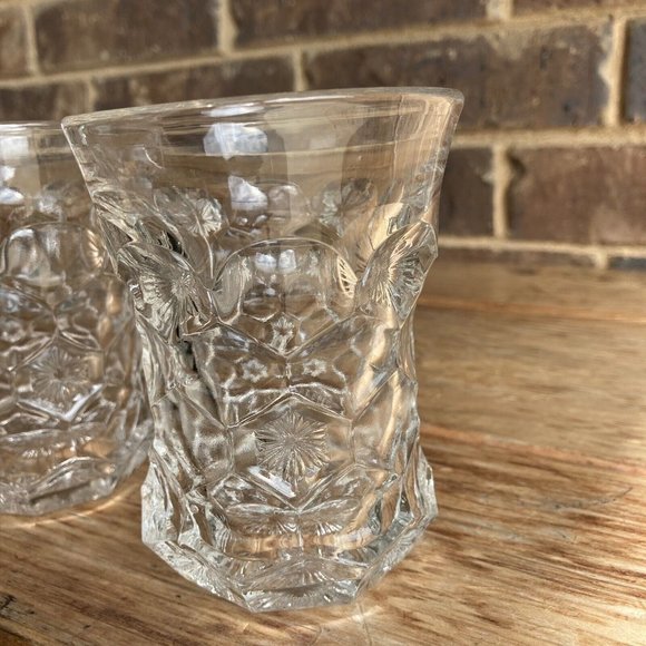 2 Fostoria Old English No. 1460 Tumblers Rocks Glasses Honeycomb and Stars 1906 - Picture 4 of 8